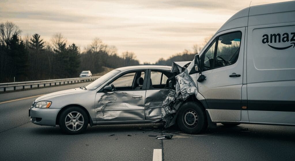 a car with a damaged door